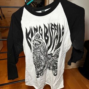 King Buffalo Raglan Shirt - Black & White